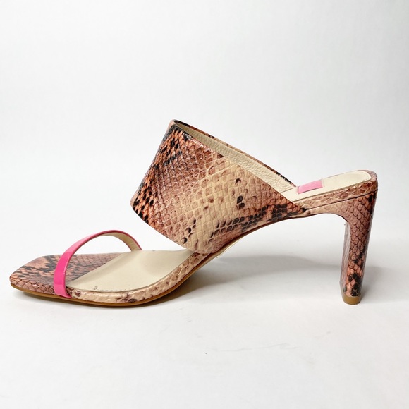 Louise Et Cie Lula Slide Snakeskin Print Square Toe Sandal - Picture 5 of 9